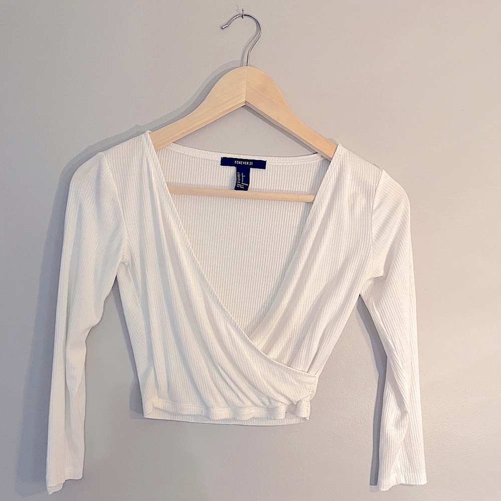 Forever 21 Faux Wrap Crop Top
